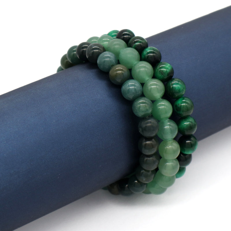 OEM Factory Customized Wholesale Fashion Women Men Jewelry Healing Elastic Handmade Gift 8mm Jade Beads Natural Stone Bracelet