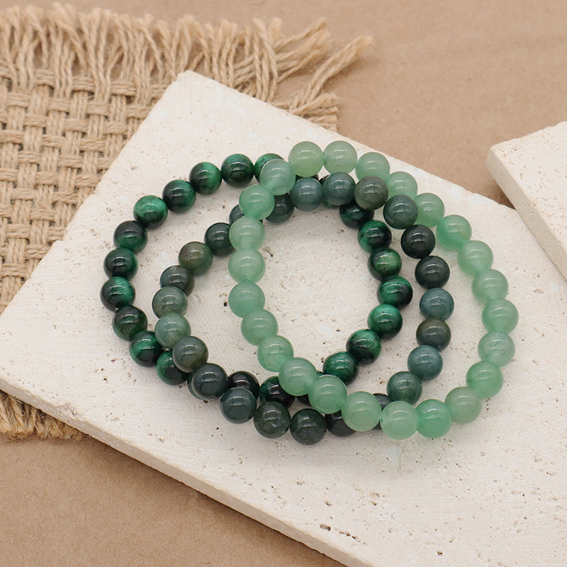 OEM Factory Customized Wholesale Fashion Women Men Jewelry Healing Elastic Handmade Gift 8mm Jade Beads Natural Stone Bracelet