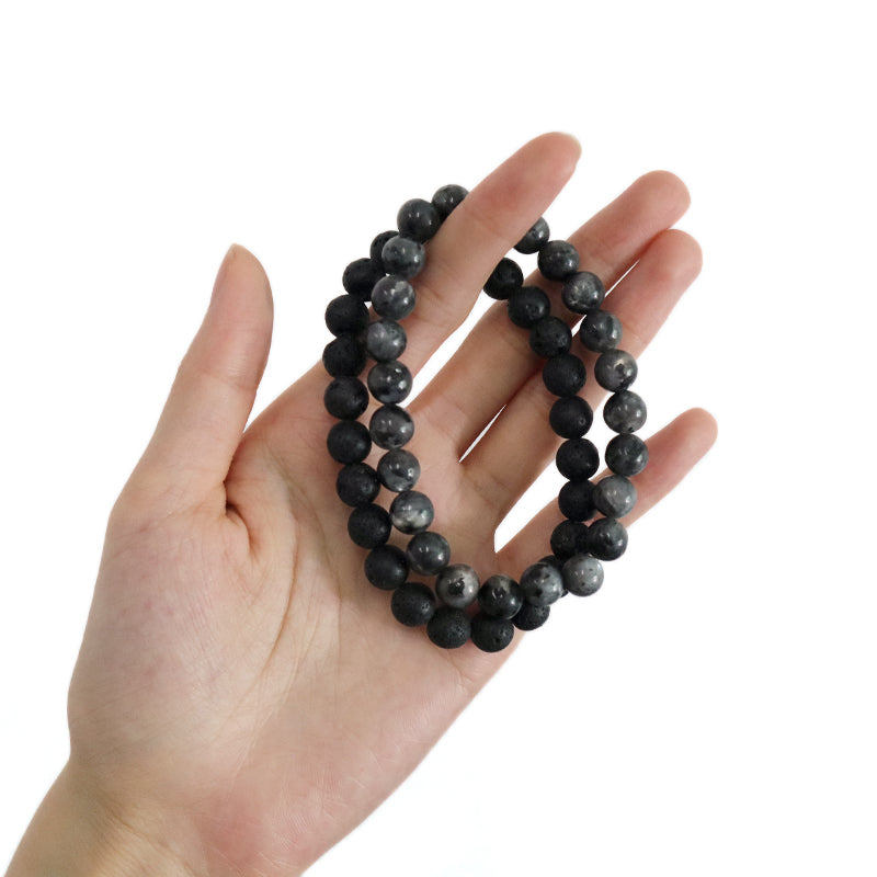 Custom OEM China Factory Wholesale Fashion Women Men Jewelry Healing Elastic Handmade 8mm Lava Natural Stone Beads Bracelet
