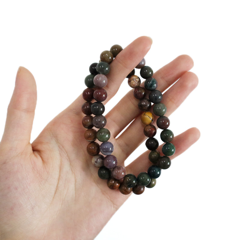 Handmade Wholesale Customized OEM Factory Fashionable Jewelry Healing Elastic 8mm Natural Stone Beads Bracelet For Women Men