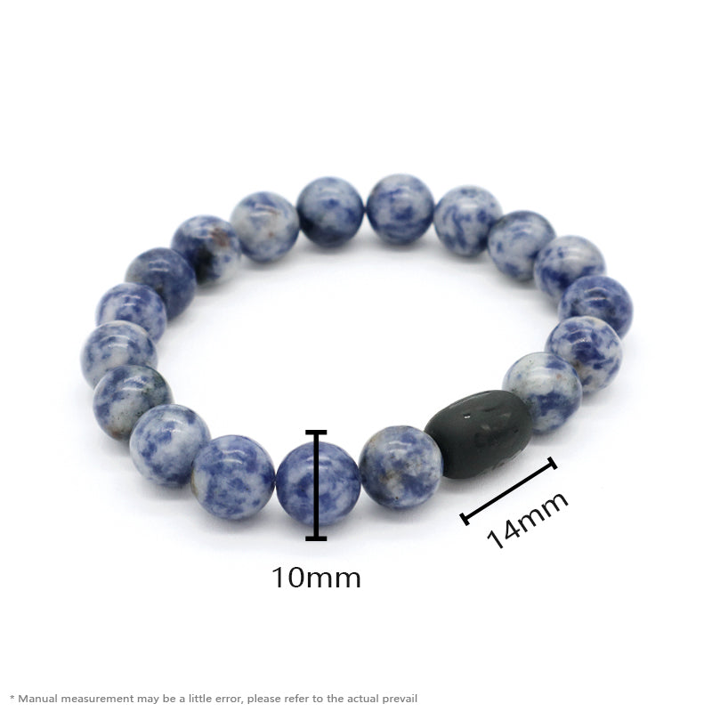 Handmade Custom OEM Factory Jewelry Healing Energy YoGa Elastic Black Onyx Beads Charm10mm Natural Stone Bracelet For Men Women