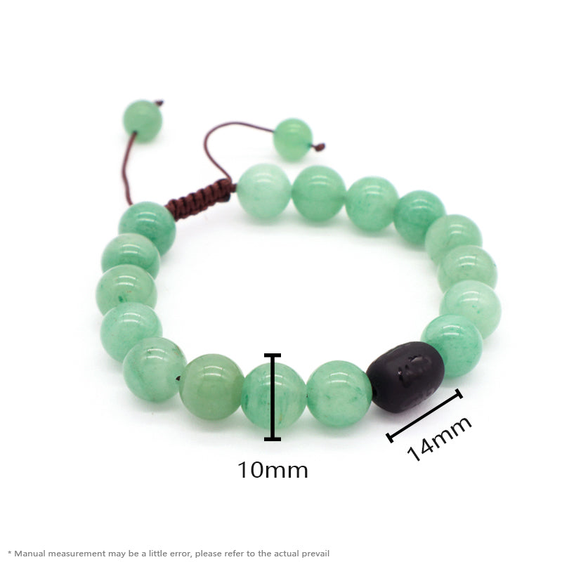 Custom OEM Healing YoGa Jewelry Handmade Woven Elastic Black Onyx Beads Charm10mm Natural Stone Macrame Bracelet For Men Women