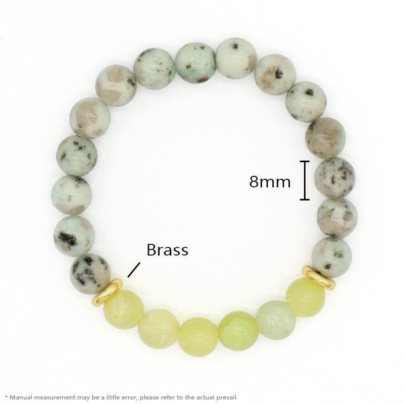 Gold Plated Brass Charm Custom Energy Yoga Healing Elastic Handmade Jewelry Gift 8mm Natural Stone Beads Bracelet For Women Men