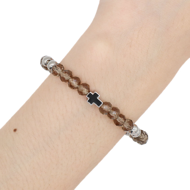 New Arrival Wholesale Customized China Factory Manufacture Fashionable Women Cross Charm Jewelry Gift Ajustable No Tarnish Stainless Steel Cross Bracelet