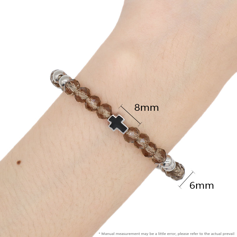 New Arrival Wholesale Customized China Factory Manufacture Fashionable Women Cross Charm Jewelry Gift Ajustable No Tarnish Stainless Steel Cross Bracelet