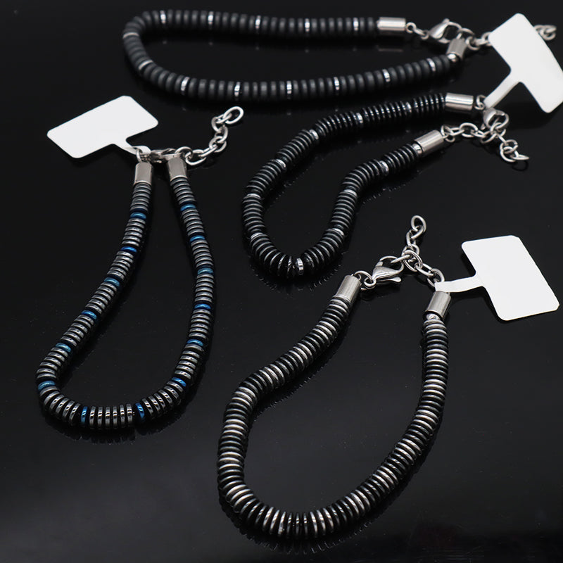 New Bulk Sale Custom Wholesale China Factory Manufacture Fashionable Jewelry Gift Ajustable Stainless Steel Grey Blue Charm Bracelet Bangle For Women Men