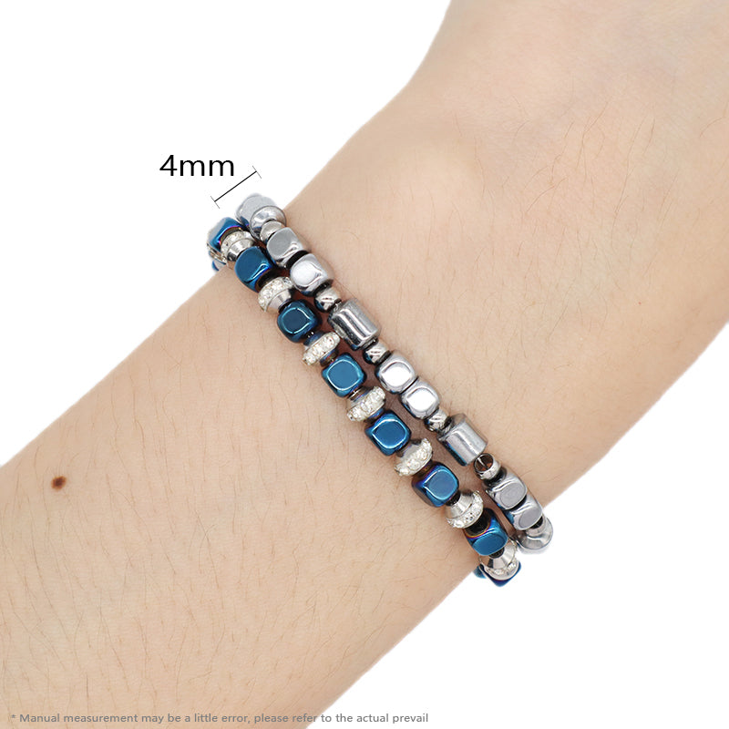 Hot Selling Wholesale Manufacture Customized China Factory Fashionable Charm Jewelry Gift Women Ajustable CZ Blue Beads Stainless Steel Bracelet Bangle