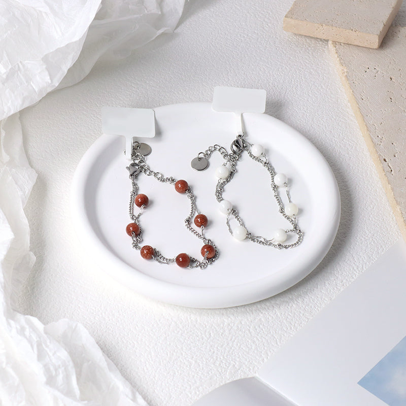 Manufacture China Factory Wholesale Fashion Custom Jewelry Women Beads Charm Gift Ajustable No Tarnish Stainless Steel Bracelet Bangle
