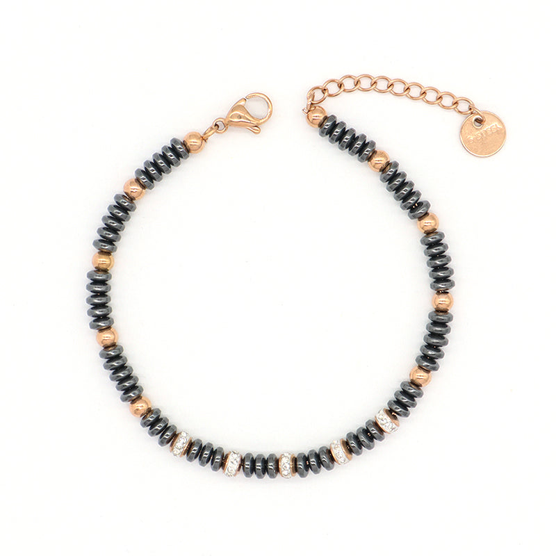 Fashionable Manufacture Wholesale Customized China Factory Jewelry Gift Women Bangle Ajustable Grey Gold Blue Beads Charm Stainless Steel Bracelet