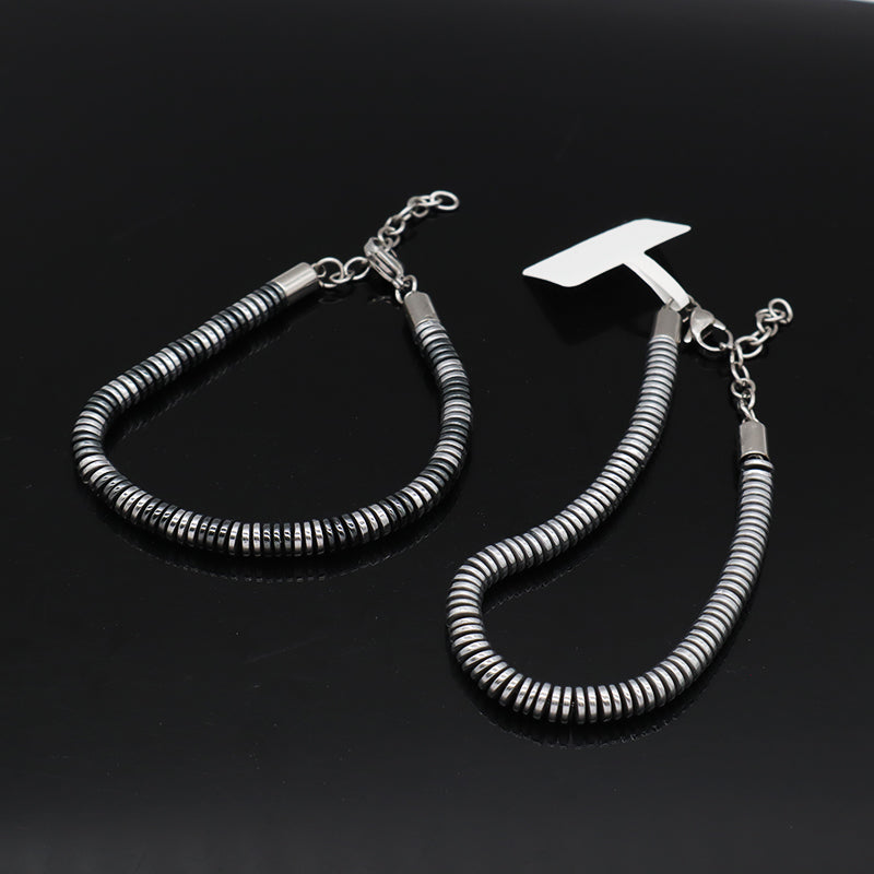 Wholesale Custom China Factory Fashionable Manufacture Jewelry Gift Bangle Women Ajustable Grey Charm Stainless Steel Bracelet