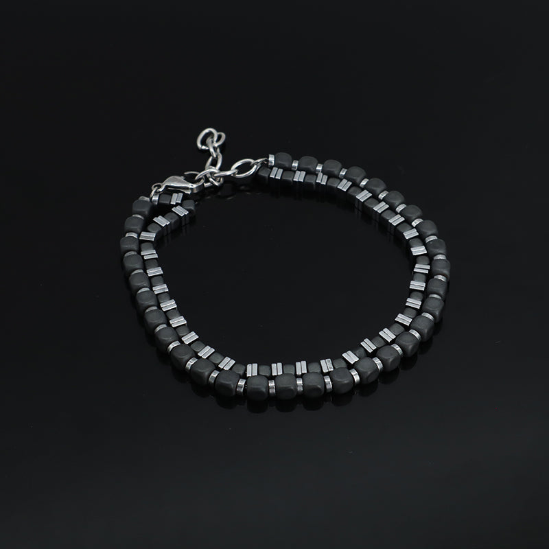 Customized Wholesale China Factory Manufacture Fashionable Women Jewelry Gift Ajustable No Tarnish Stainless Steel Double Layer Bracelet Bangle