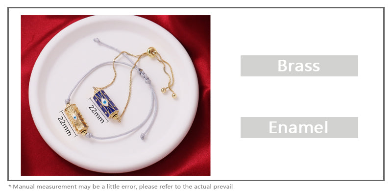 OEM Wholesale Factory Custom Jewelry Handmade Blue Eye Chain Bracelet Ajustable Enamel Rope Gold Plated Evil Eyes Charm Bracelet