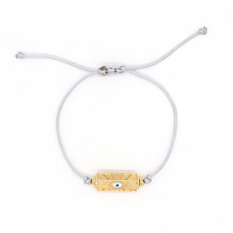 OEM Wholesale Factory Custom Jewelry Handmade Blue Eye Chain Bracelet Ajustable Enamel Rope Gold Plated Evil Eyes Charm Bracelet
