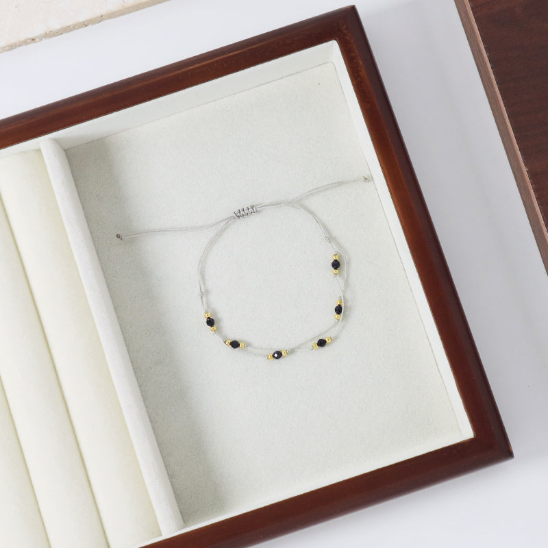 Wholesale OEM China Factory Manufacture Customized Women Jewelry Ajustable Handmade Gold Plated Natural Stone Beaded Bracelet