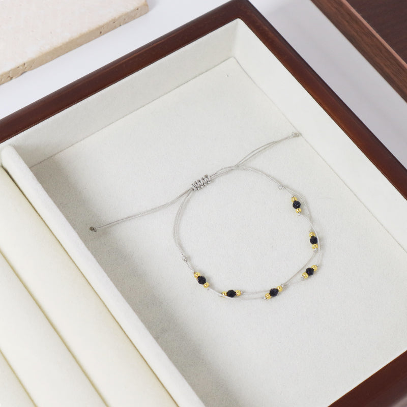 Wholesale OEM China Factory Manufacture Customized Women Jewelry Ajustable Handmade Gold Plated Natural Stone Beaded Bracelet