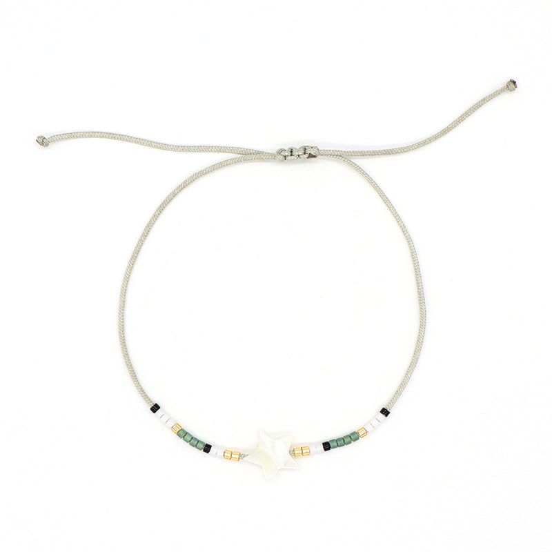 New Arrival Wholesale Fashion Jewelry Handmade Custom Adjustable Braided Woven Macrame Shell Star Charm Miyuki Beads Bracelet