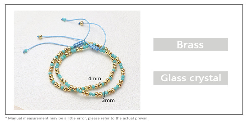 China Factory Manufacture Wholesale OEM Custom Women Jewelry Ajustable Handmade Gold Plated 4mm Glass Crystal Beaded Bracelet