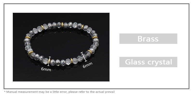 Wholesale Custom China Factory OEM Handmade Jewelry Gold Plated Charm Energy Stretch Glass Crystal Bracelet For Women Gift