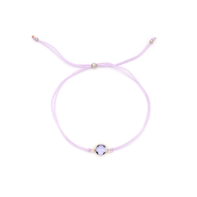 Handmade OEM Manufacture Custom Fashion Gift Braided Rope Adjustable 925 silver sterling CZ Charm Bracelet For Teen Girl Women