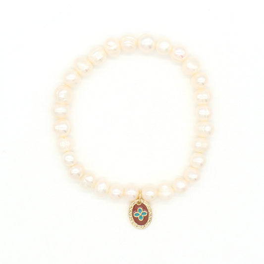 Wholesale Factory Custom Fashion Jewelry Handmade Elastic Sea Star Charm Natural Fresh Water Pearl Bracelet For Women