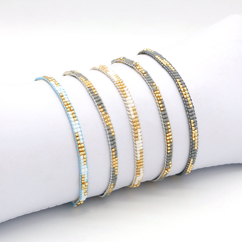 Manufacture Handmade OEM Double Layer Customized Fashion Women Jewelry Adjustable Braided Woven Macrame Miyuki Bracelet
