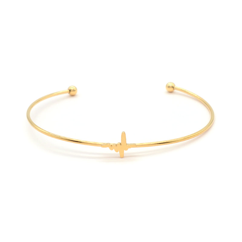 Wholesale Custom Jewelry Gift Open Ajustable Women Gold Plated Stainless Steel Flower Heart Star Hand Cuff Charm Bangle Bracelet