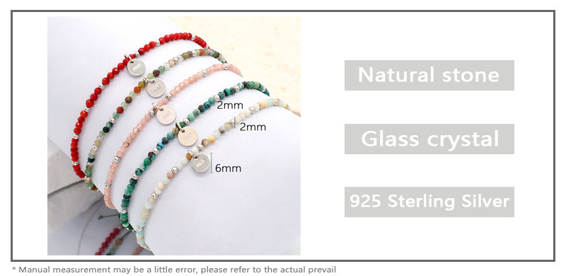 OEM Wholesale Custom Ajustable Handmade Women Energy 925 Sterling Silver Braided Woven Macrame Natural Stone Beads Bracelet