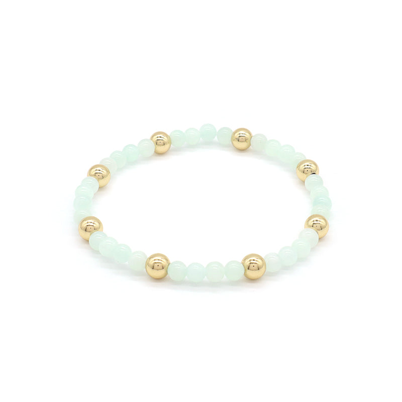 Custom Wholesale Trendy Manufacture Gemstone 4mm Natural Stone Beads Elastic Handmade Bracelet For Women Men