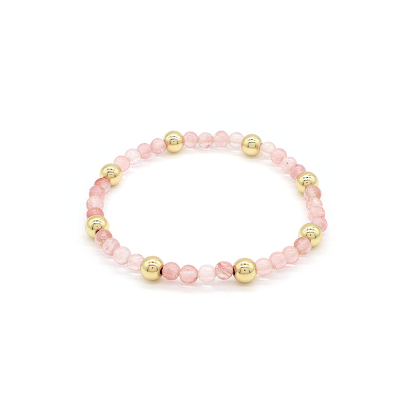 Custom Wholesale Trendy Manufacture Gemstone 4mm Natural Stone Beads Elastic Handmade Bracelet For Women Men