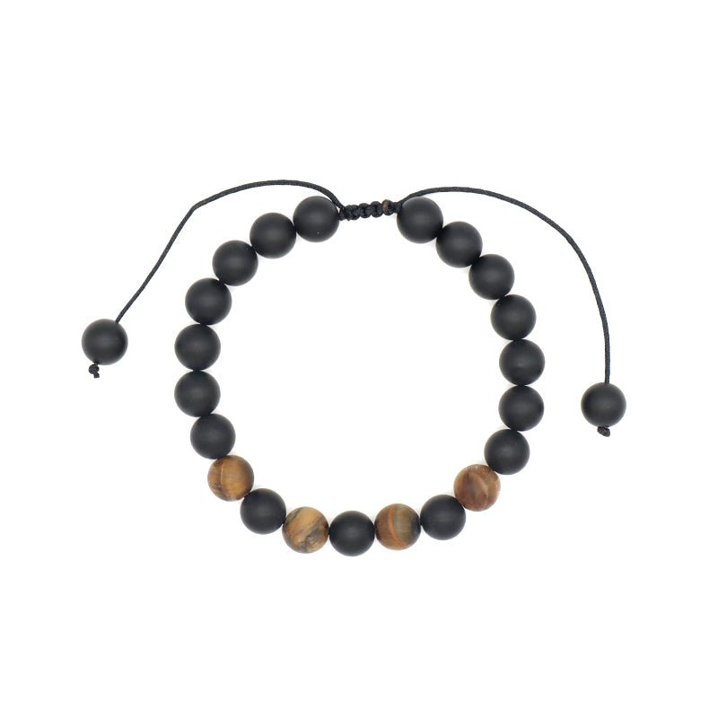 Custom Classic Trendy Jewelry Handmade Men Natural Stone 9mm Natural Stone Lava Beads Friendship Macrame Bracelet