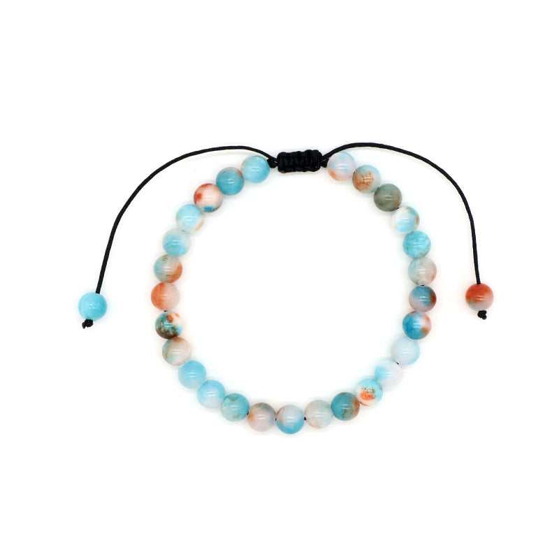 OEM Handmade Wholesale Custom Ajustable Gemstone 6mm Jade Natural Stone Beads Bracelet For Women Men