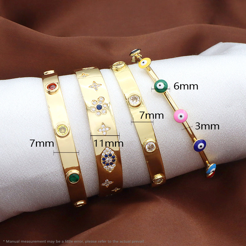 Simple Design Newest Custom Wholesale Fashion Women Gift China Factory Manufacture Gold Plated Brass Bangle Bracelet