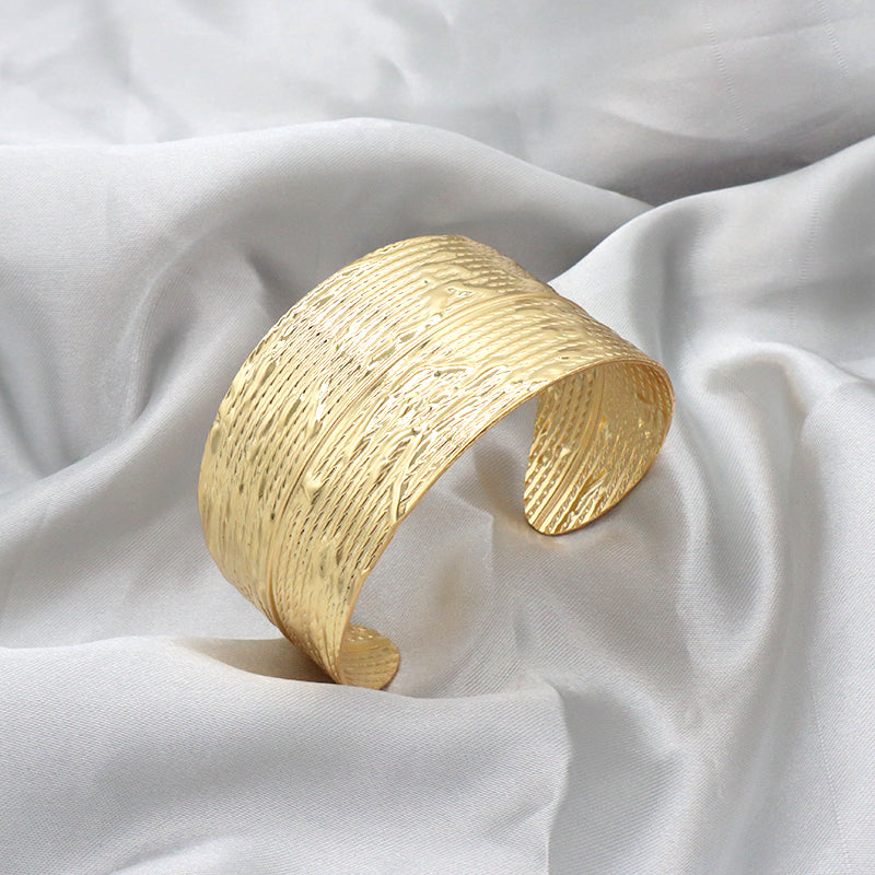 Wholesale Factory Custom Trendy Women Gift Ajustable Factory Manufacture Gold Plated CZ Cuff Bangle Bracelet