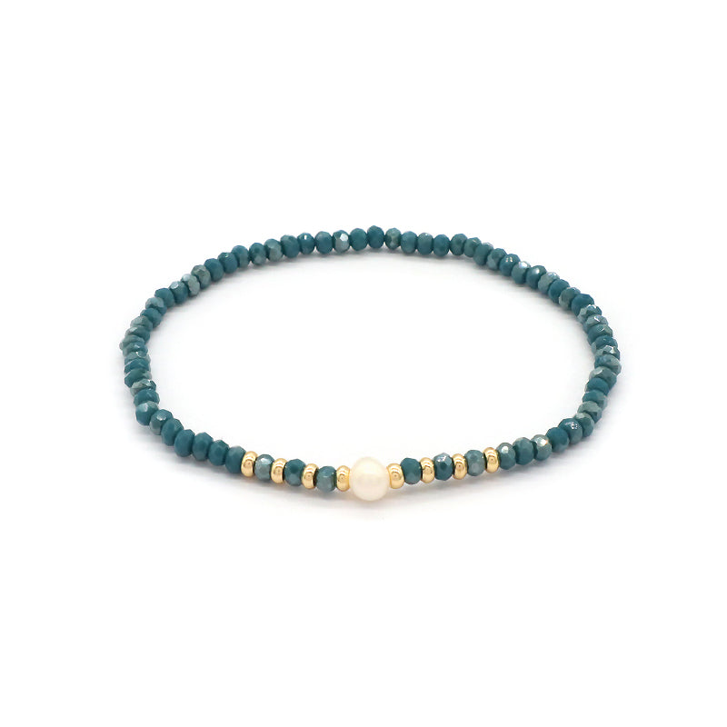 Handmade OEM Wholesale Factory Fashion Jewelry Customized Factory Gift Glass Crystal Beads Bracelet Fresh Water Pearl Bracelet