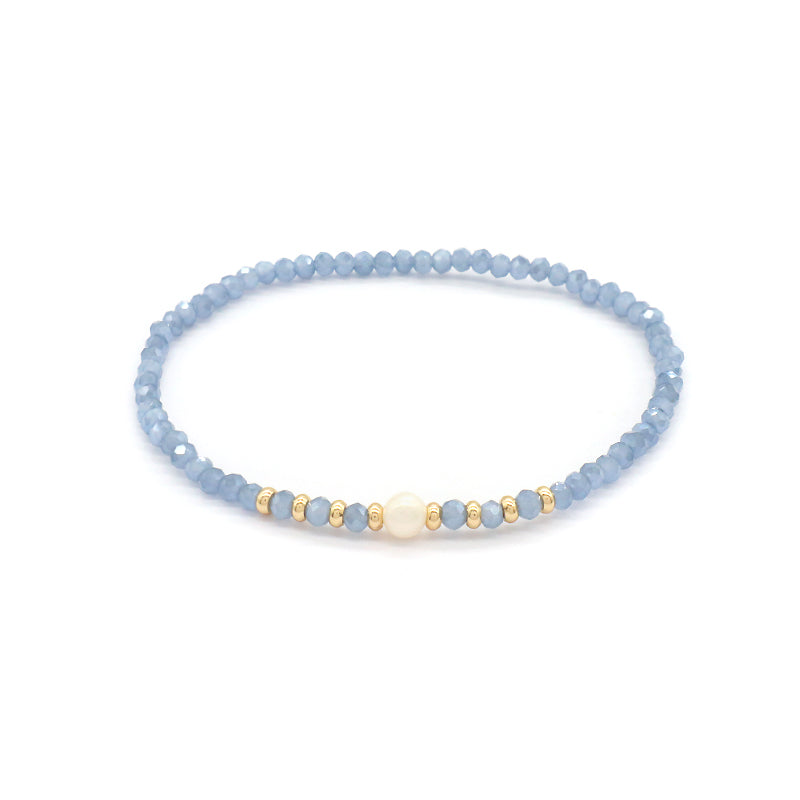 Handmade OEM Wholesale Factory Fashion Jewelry Customized Factory Gift Glass Crystal Beads Bracelet Fresh Water Pearl Bracelet