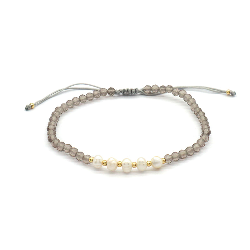 Wholesale Custom Factory Fashion Jewelry Ajustable Handmade Natural Stone Beads Bracelet Fresh Water Pearl Bracelet