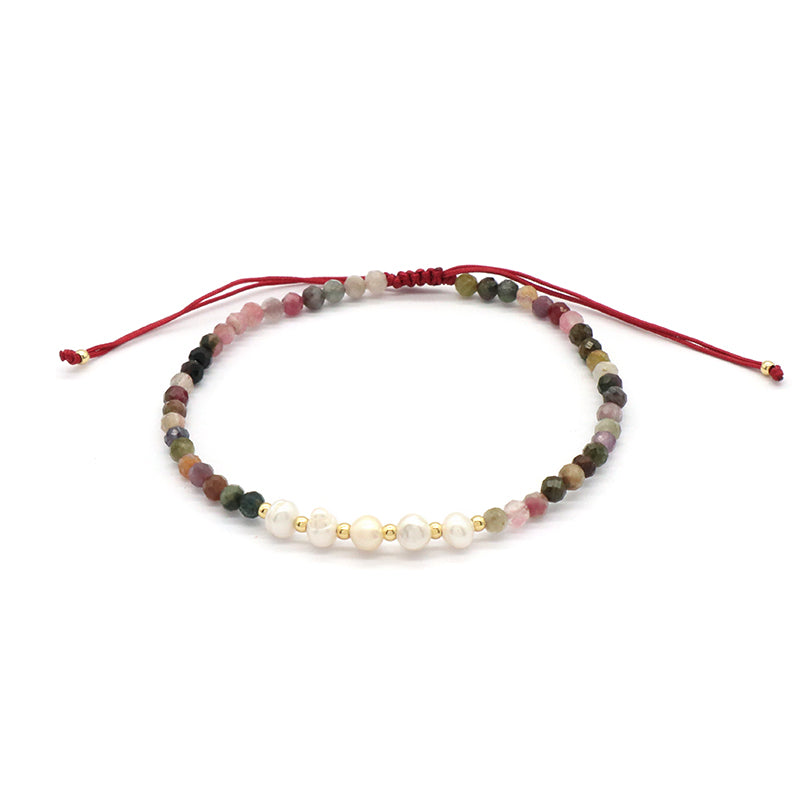Wholesale Custom Factory Fashion Jewelry Ajustable Handmade Natural Stone Beads Bracelet Fresh Water Pearl Bracelet