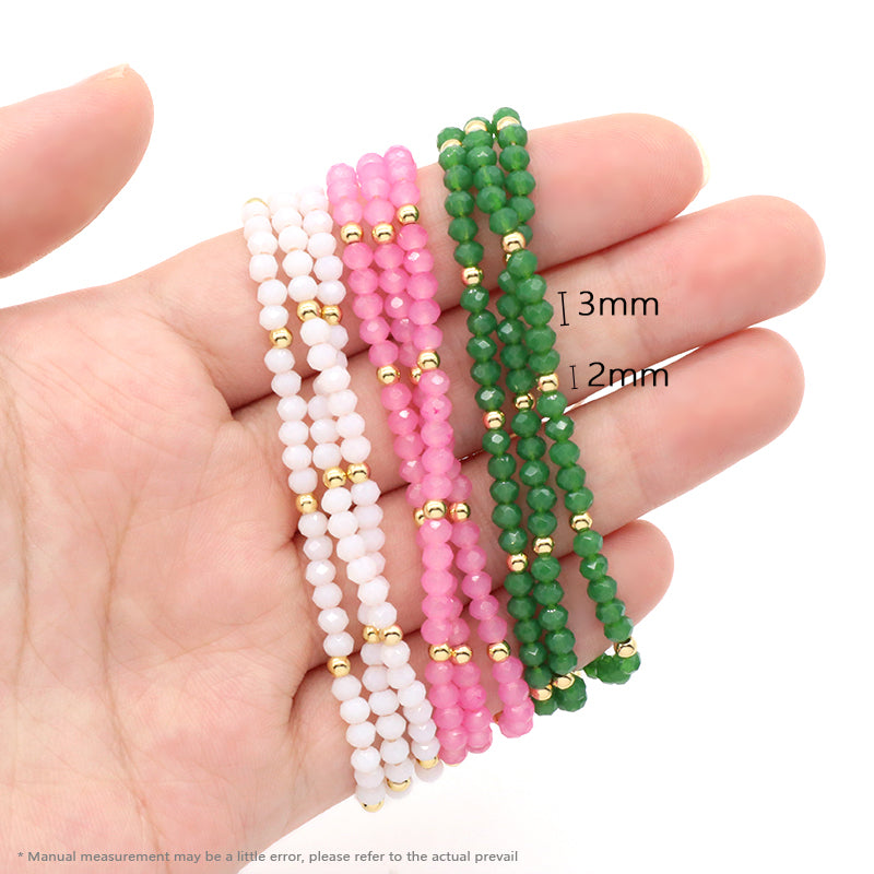 New Bulk Sale OEM Custom Handmade China Factory Fashion Gold Plated Bead Charm Glass Crystal Bracelet For Gift Women