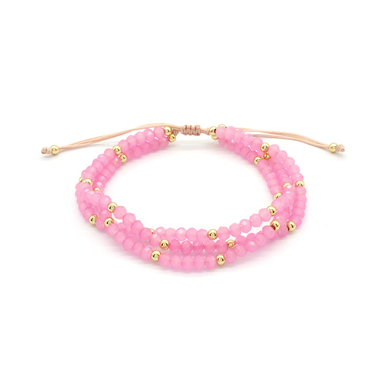 New Bulk Sale OEM Custom Handmade China Factory Fashion Gold Plated Bead Charm Glass Crystal Bracelet For Gift Women