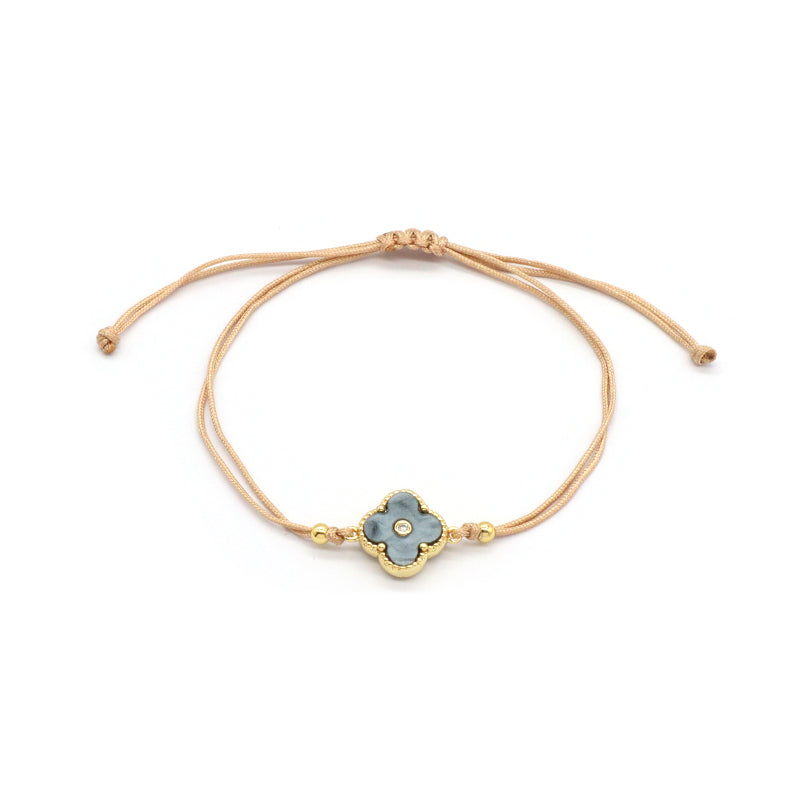 OEM custom Good quality wholesale Simple design gold plating ajustable handmade  Cotton Wire jewelry Brass Charm Bracelet