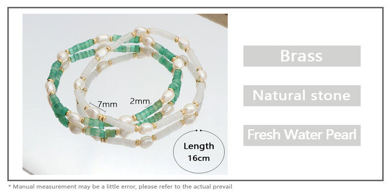 OEM Wholesale Customized Women Handmade Fashionable Gold Plated Fresh Water Pearl Nature Stone Bead Bracelet For Gift