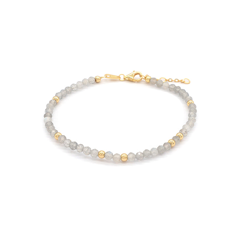 Newest Wholesale OEM Custom Handmade China Factory Fashion Gold Plated 925 Sterling Silver Natural Stone Bead Bracelet For Gift Women