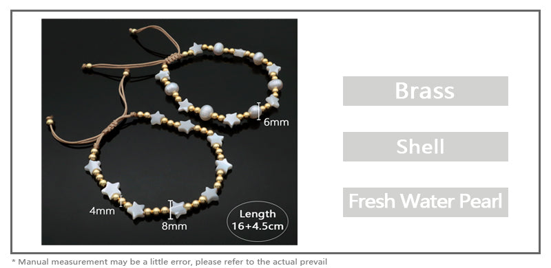 Custom Fashion Wholesale Factory Jewelry Handmade Ajustable Macrame Charm Shell Charms Natural Fresh Water Pearl Bracelet For Women