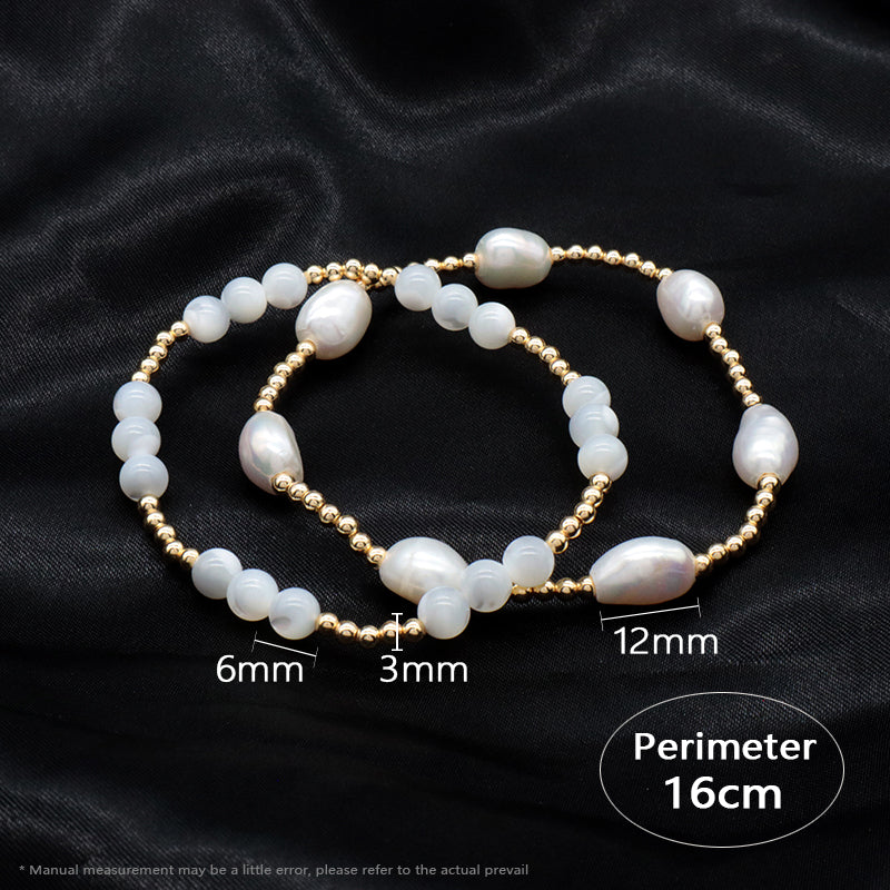 New Design Wholesale Custom Fashion Jewelry Handmade Handmade Elastic Natural Fresh Water Pearl Bracelet For Women