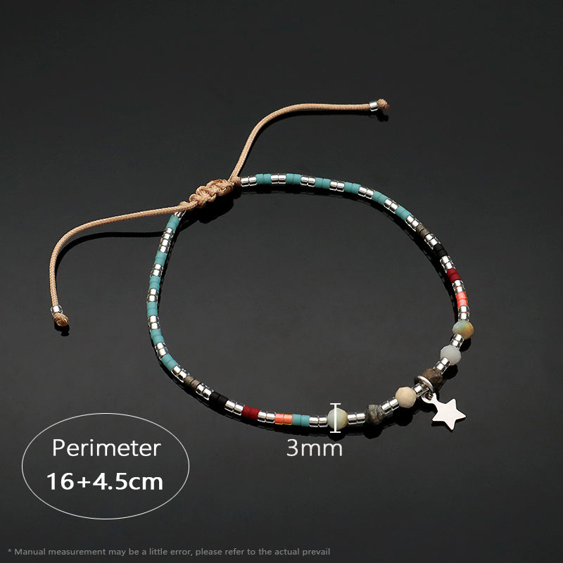 OEM Customized Handmade Wholesale Adjustable 925 Sterling Silver Woven Macrame Miyuki Natural Stone Beads Bracelet For Gift