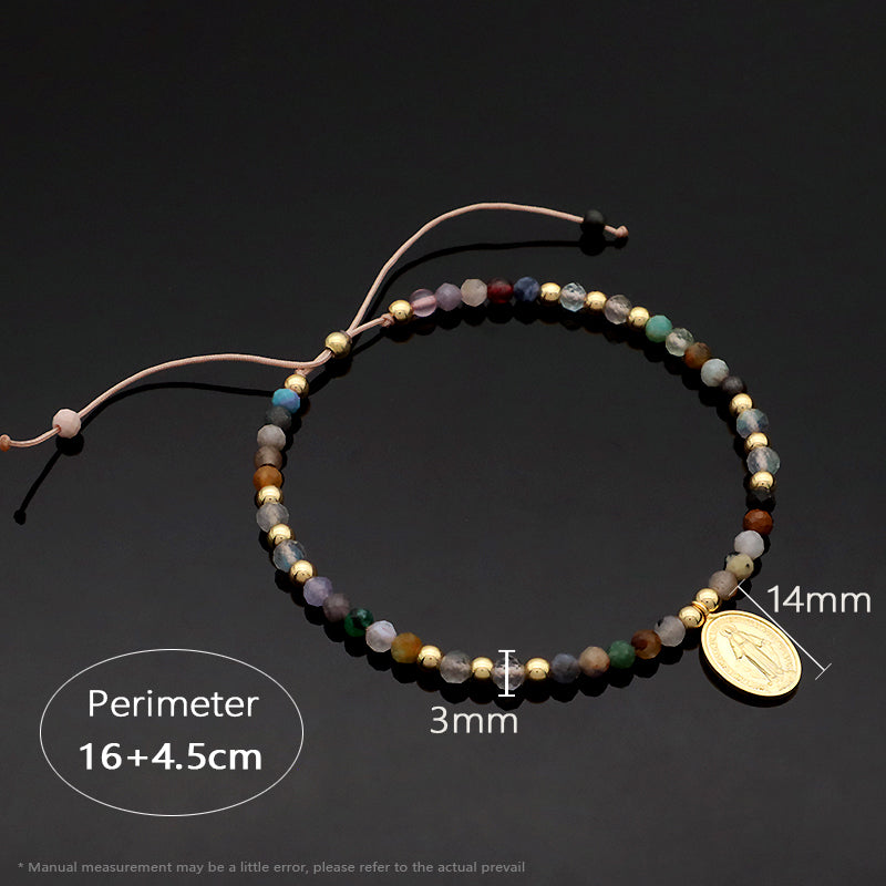Custom Newest Wholesale Handmade China Factory Gold Plated 925 Sterling Silver Pendant Natural Stone Bead Bracelet For Gift Women