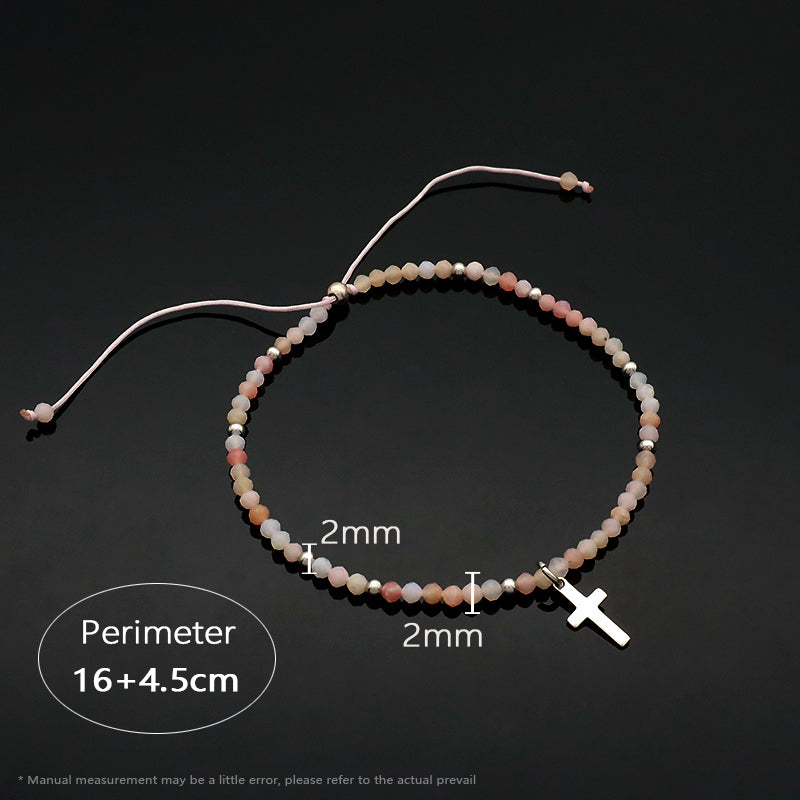 Newest Design Wholesale Custom Handmade 925 Sterling Silver Pendant Natural Stone Bead Bracelet For Gift Women
