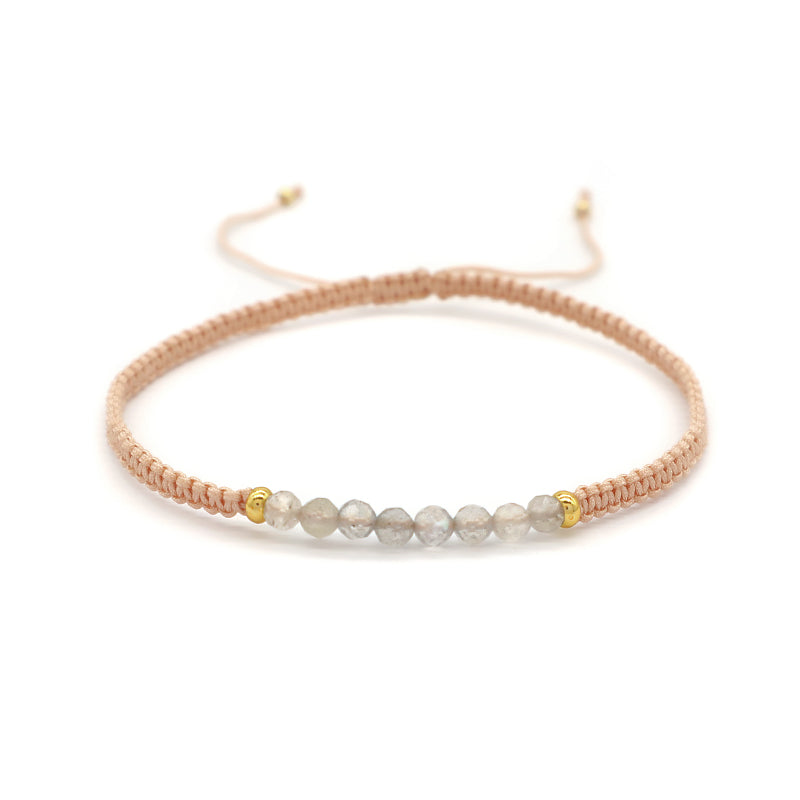 Natural Stone Beads Bracelet With 925 Sterling Silver Beads / Brass Beads