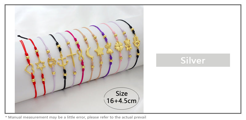 Wholesale Custom Handmade OEM Manufacture Adjustable Hand-Woven Thread 925 Sterling Silver Charms Braided Colorful Cotton Wire Bracelet Jewelry Bangle Bracelet