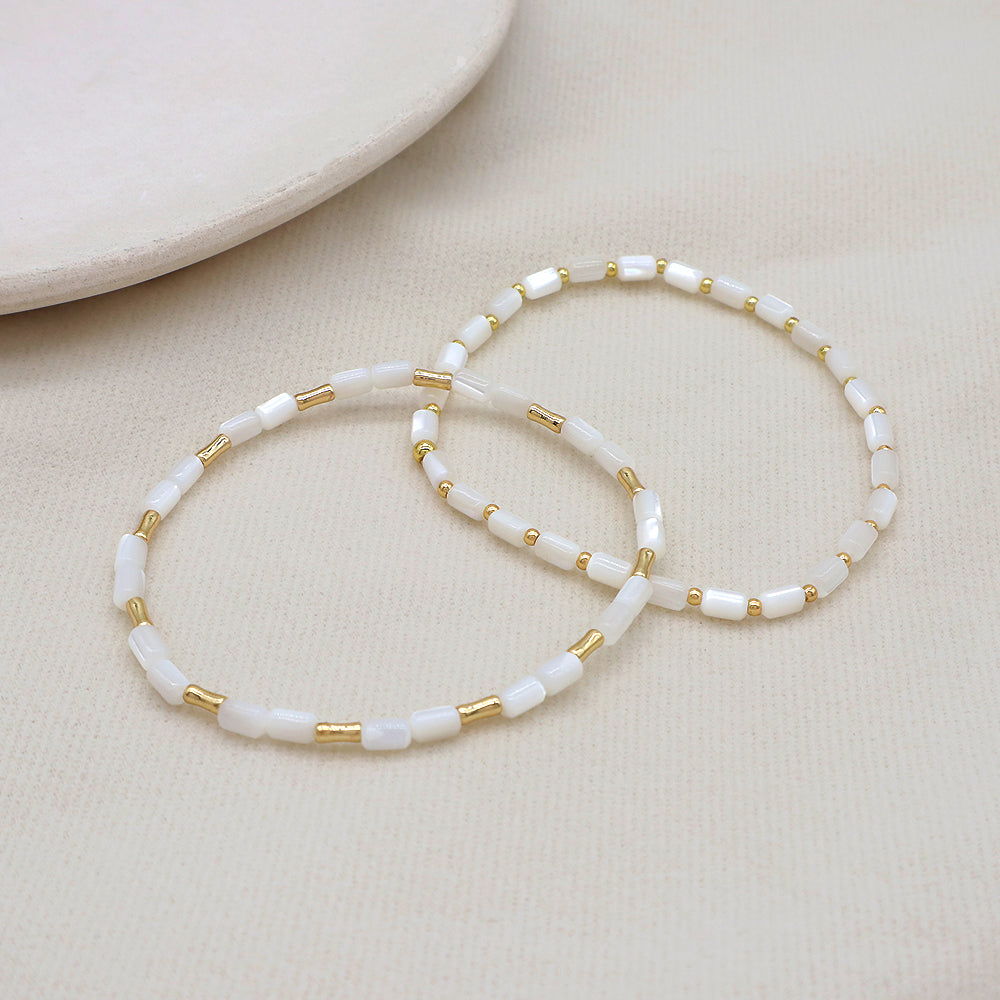 Natural Stone Shell Beads Bracelet